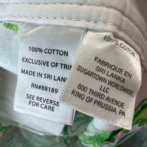 Lilly Pulitzer The Callahan Shorts Sz 0 Tropical Green Beach Beach Ocean Pool - Picture 9 of 9